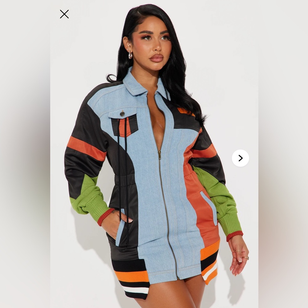 Fashion Nova Blue and Black Mini Dress
